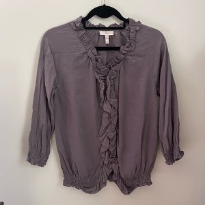 Joie Silk Ruffled Silk Blouse